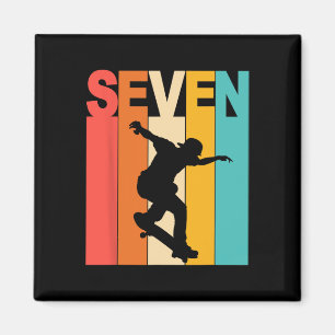 7. Geburtstag Skateboarding 7 Jahre alter Skater-P Magnet