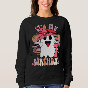 7. Geburtstag Spooky Boo 7 Jahre alt Groovy Retro  Sweatshirt