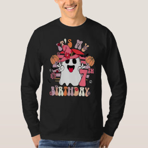 7. Geburtstag Spooky Boo 7 Jahre alt Groovy Retro T-Shirt