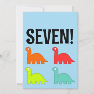7. GEBURTSTAG T-REX DINOSAUR Party Einladungen