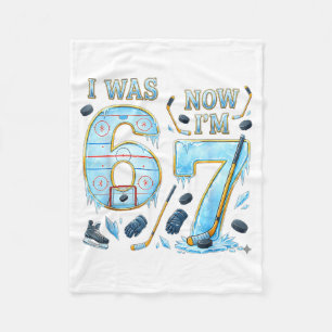 7. Geburtstag war 6 7 Lustig Eishockey Kinder Fleecedecke