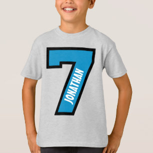 7. Geburtstags-Junge trägt Zahl sieben Jahre A04 T-Shirt