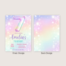 7. Geburtstagsfeier Einladung Mädchen 7. Geburtsta