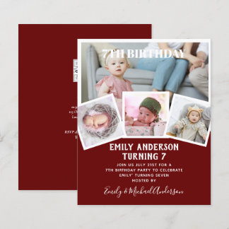 7. Geburtstagsfoto Collage Invite Boy Girl Mixed