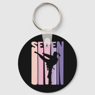 7. Geburtstagsgeschenk Karate Retro Taekwondo Mart Schlüsselanhänger