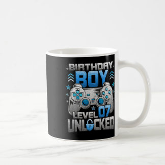 7. Geburtstagsjunge Stufe 7 Entsperrtes Videospiel Kaffeetasse