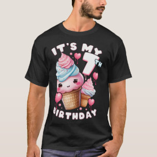 7. Geburtstagskind 7 Jahre Eiscreme Nummer 7 T-Shirt