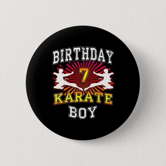 7. Geburtstagskind - Karate 7 Jahre Button (Vorderseite)