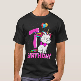 7 Geburtstagsmädchen Caticorn Süße Katzenliebe T-Shirt
