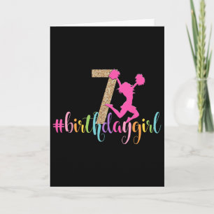 7. Geburtstagsmädchen Cheerleader Regenbogen Cheer Karte