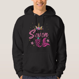 7. Geburtstagsmädchen Einhorn Meerjungfrauenschwan Hoodie