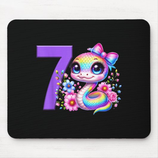 7. Geburtstagsmädchen-Schlangenparty-Regenbogen-Co Mousepad (Vorne)