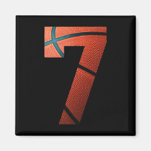 7. Geburtstagsparty Basketball Print Number 7 T-Sh Magnet