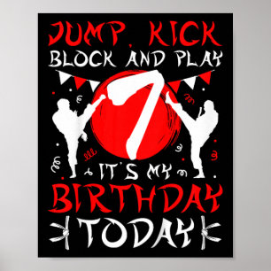 7. Geburtstagsparty Karate 7 Jahre Alte Karate Geb Poster