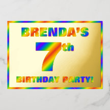 7. Geburtstagsparty — Spaß, Regenbogenspektrum "7"