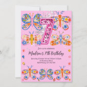 7. Geburtstagsschmetterling Einladung (Vorderseite)
