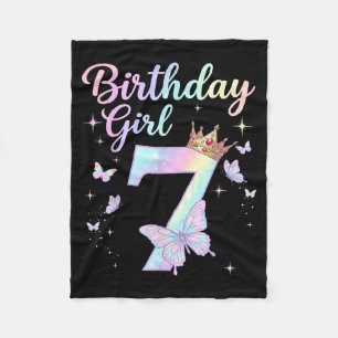 7. Geburtstagsshirt Mädchen Sieben 7 Jahre alte Bu Fleecedecke