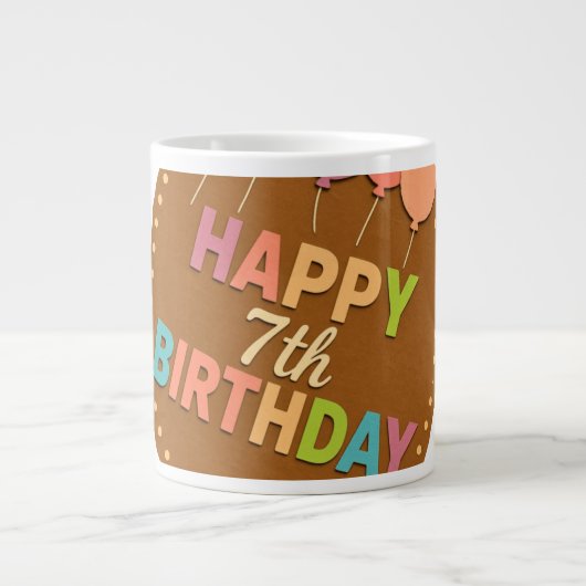 7. glücklicher Geburtstag Jumbo-Tasse (Vorderseite)