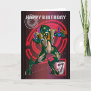 7. Glückwunsch zum Geburtstag mit Robot-Krieger Karte