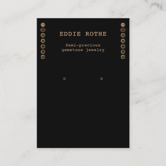 7 Gold Chakra Spirituelle Earring Juwelier Display Visitenkarte (Vorderseite)