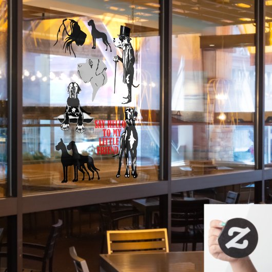 7 Großer Dane-Aufkleber Fensteraufkleber (Restaurantfenster)