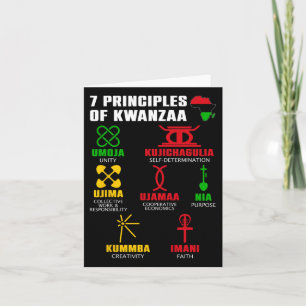 7 Grundsätze der Kwanzaa-Feier Pan African Bo Karte