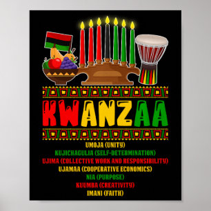 7 Grundsätze der Kwanzaa-Feier Pan African Bo Poster