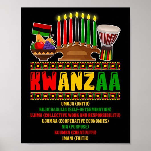 7 Grundsätze der Kwanzaa-Feier Pan African Bo Poster (Vorne)