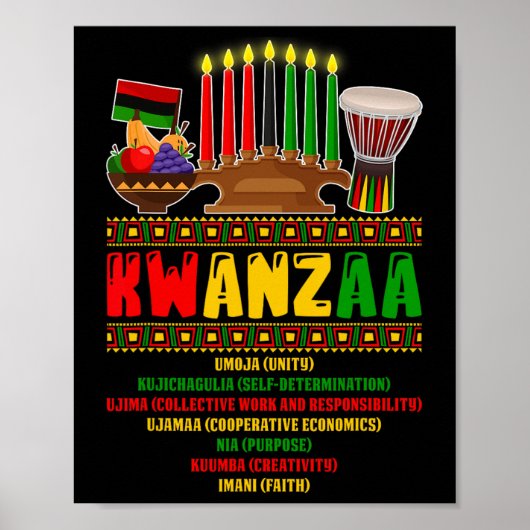 7 Grundsätze der Kwanzaa-Feier Pan African Bo Poster (Vorne)