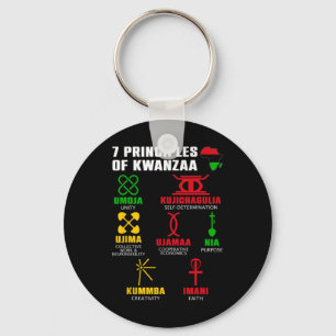 7 Grundsätze der Kwanzaa-Feier Pan African Bo Schlüsselanhänger