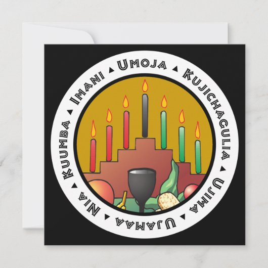 7 Grundsätze der Kwanzaa Flachbildschirm-Grußkarte Karte (Vorderseite)