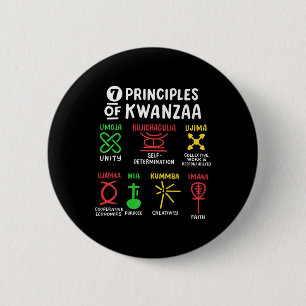 7 Grundsätze der schwarzen Amerikaner aus Kwanzaa Button