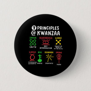 7 Grundsätze der schwarzen Amerikaner aus Kwanzaa Button