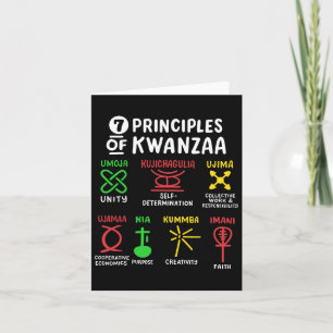 7 Grundsätze der schwarzen Amerikaner aus Kwanzaa Karte