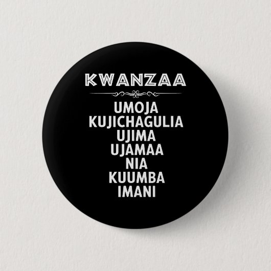 7 Grundsätze von Kwanzaa Button (Vorderseite)