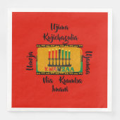 7 Grundsätze von Kwanzaa Candles Serviette (Vorderseite)
