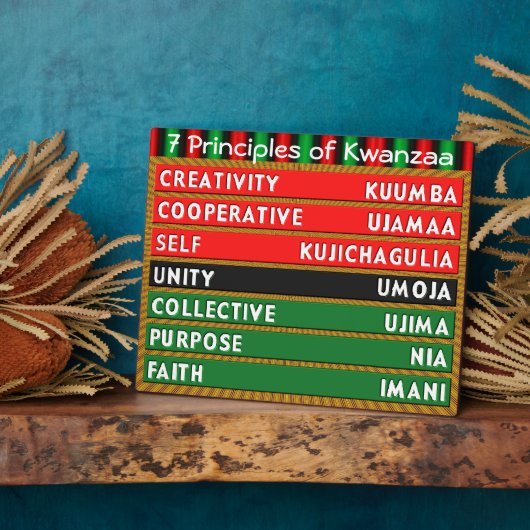 7 Grundsätze von Kwanzaa Fotoplatte (Seite)