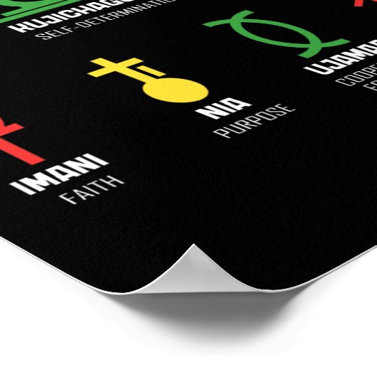 7 Grundsätze von Kwanzaa Happy Kwanzaa African Ame Poster (Ecke)