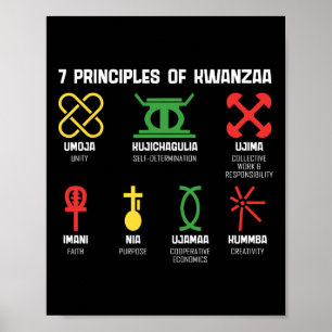 7 Grundsätze von Kwanzaa Happy Kwanzaa African Ame Poster