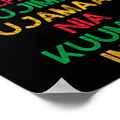 7 Grundsätze von Kwanzaa Happy Kwanzaa, afrikanisc Poster (Ecke)