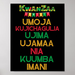 7 Grundsätze von Kwanzaa Happy Kwanzaa, afrikanisc Poster