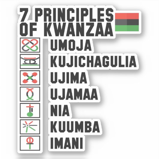 7 Grundsätze von Kwanzaa, Kiss Cut Aufkleber (Vorderseite)