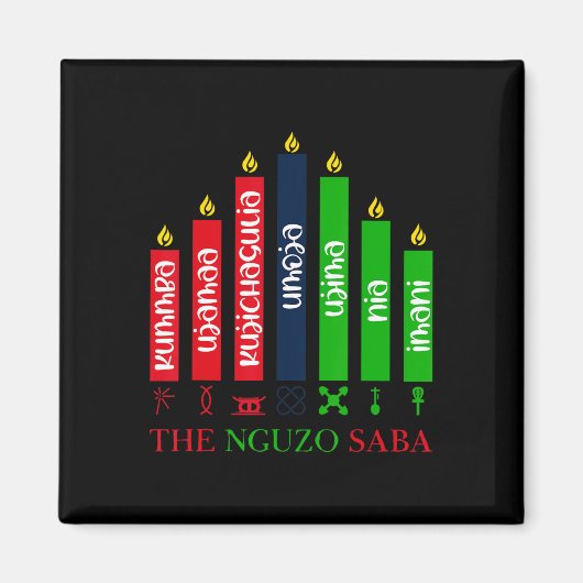 7 Grundsätze von Kwanzaa Magnet (Vorne)