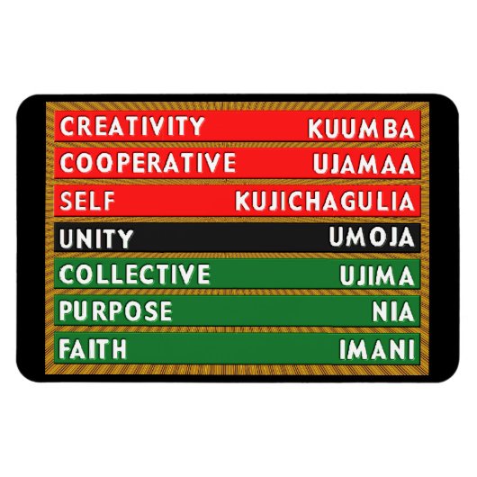 7 Grundsätze von Kwanzaa Magnet (Horizontal)