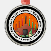 7 Grundsätze von Kwanzaa Ornament Aus Metall (Vorne)