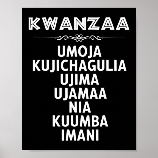 7 Grundsätze von Kwanzaa Poster (Vorne)