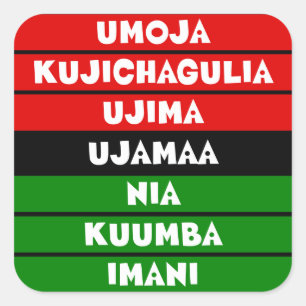 7 Grundsätze von Kwanzaa Quadratischer Aufkleber