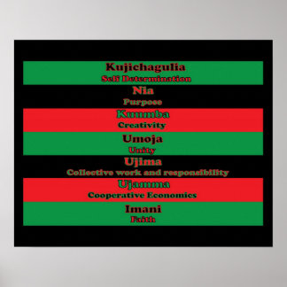 7 Grundsätze von Kwanzaa (Vertikal) Poster