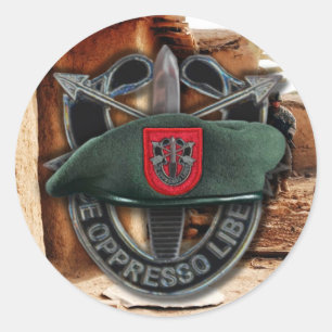 7. Gruppe der Sondereinheiten Green Berets Tiersti Runder Aufkleber