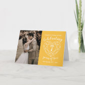 7. Hochzeit Jubiläum gelbes Saphirherz Karte (Vorderseite)